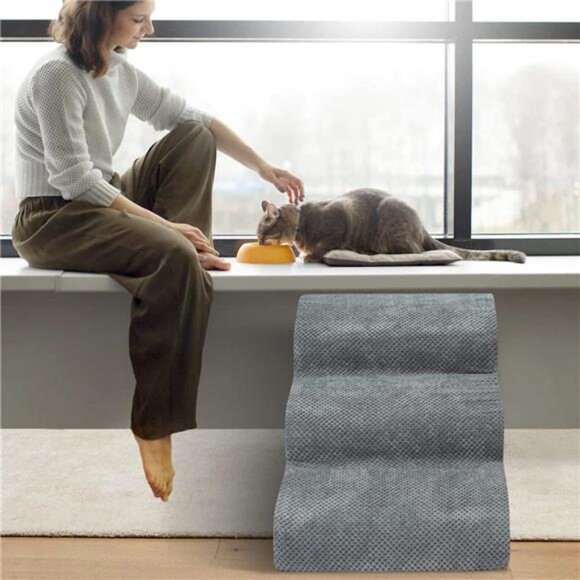 Dog Stairs for Small Dogs - High Density Foam Dog Ramp, Extra Wide Pet Steps - Picture 6 of 8